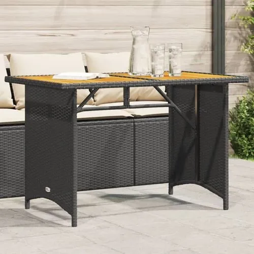 vidaXL Gartentisch Schwarz 110x68x70 cm Poly Rattan