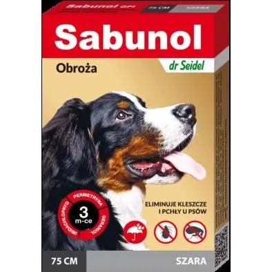 Sabunol Anti-Parasiten-Halsband für Hunde (25-50 kg), Grau, 75 cm