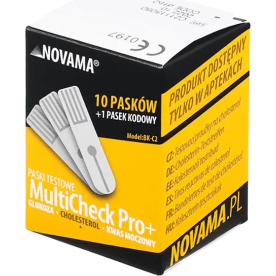 Novama MultiCheck Pro+ Blut-Cholesterin-Teststreifen, 10 Stück