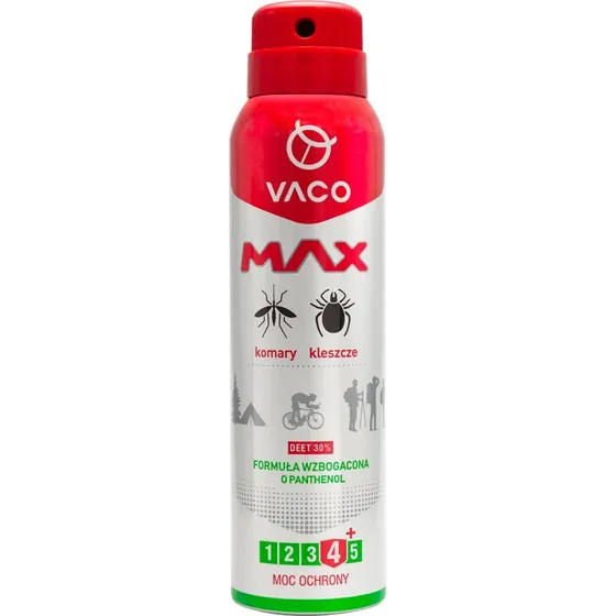 Vaco Max Mücken- und Zeckenspray mit DEET 30% & Panthenol, 100 ml