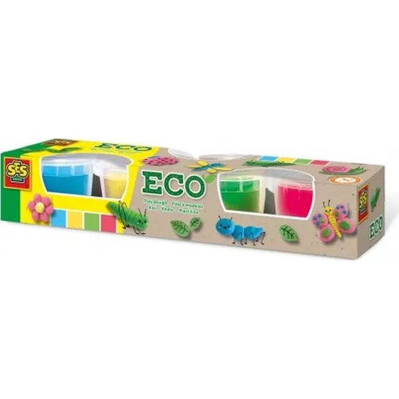 SES Eco Knete 4 x 90 g Grundfarben