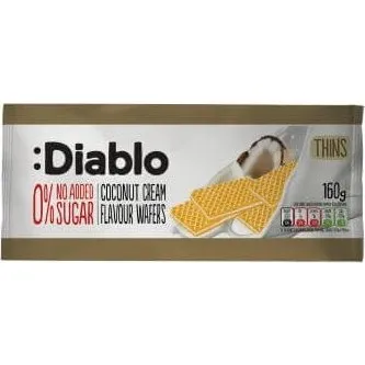 Diablo Zuckerfreie Waffeln mit Kokosnussfüllung, 160 g