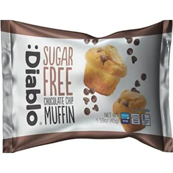 Diablo Zuckerfreier Muffin mit Schokoladenstückchen, 45 g