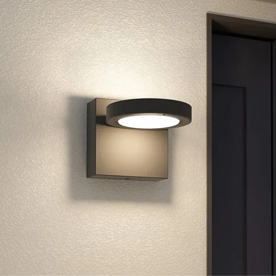 Lucande Belna LED-Außenwandleuchte, Anthrazit, Aluminium