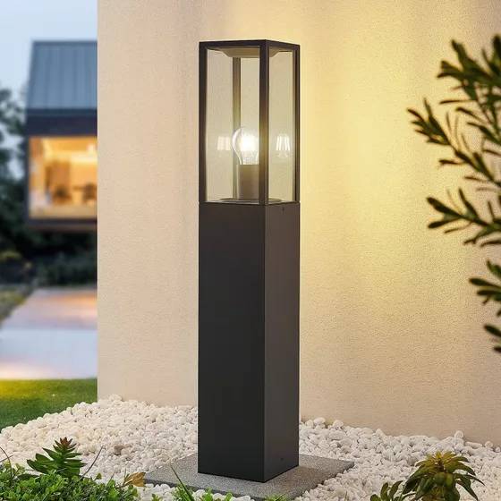 Lindby Peldar Gartenleuchte H80 Anthrazit/Klar
