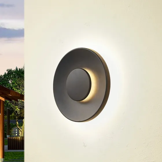 Lucande LED-Außenwandleuchte Kayana, Schwarz, Aluminium, 24 cm