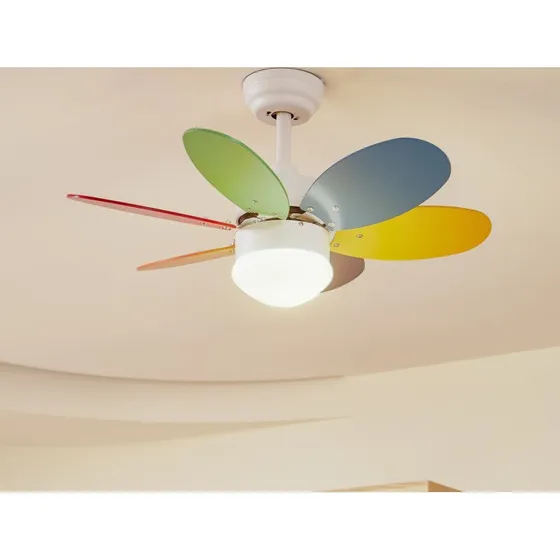 Lindby Deckenventilator Litur, Ø 77 cm, bunt, E27, mit Fernbedienung