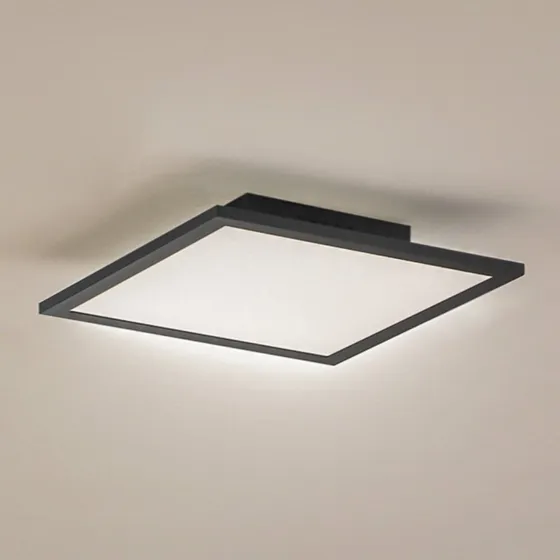 Lindby Enhife LED-Deckenleuchte Schwarz 30x30 cm