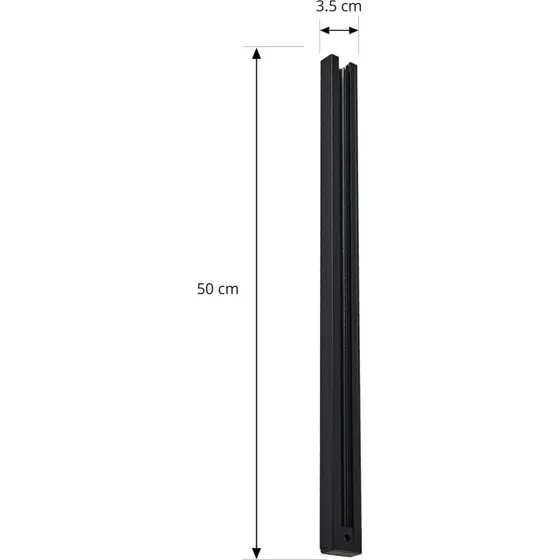 Lindby Linaro Stromschiene L50 Schwarz, 50 cm, Aluminium
