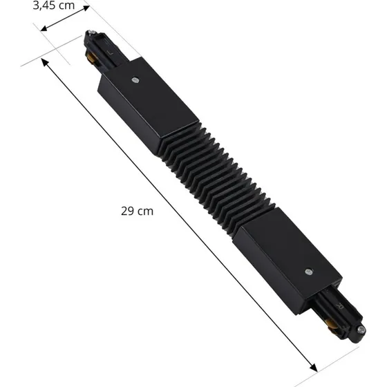 Lindby Linaro Track Flex Connector Schwarz für 1-Phasen-Systeme