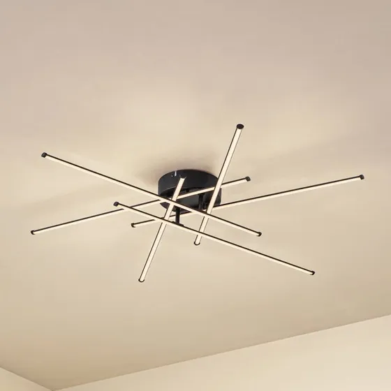 Lindby Elviano LED-Deckenleuchte, Ø 80 cm, Schwarz