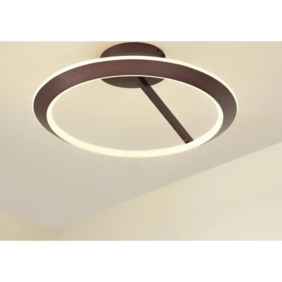 Lucande Eldra LED-Deckenleuchte Ø 55 cm, kaffeebraun, CCT