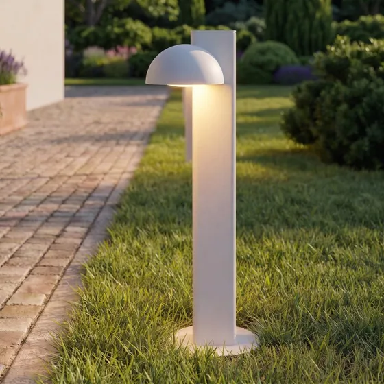 Lucande LED-Wegeleuchte Velira, 77cm, hellgrau, IP44