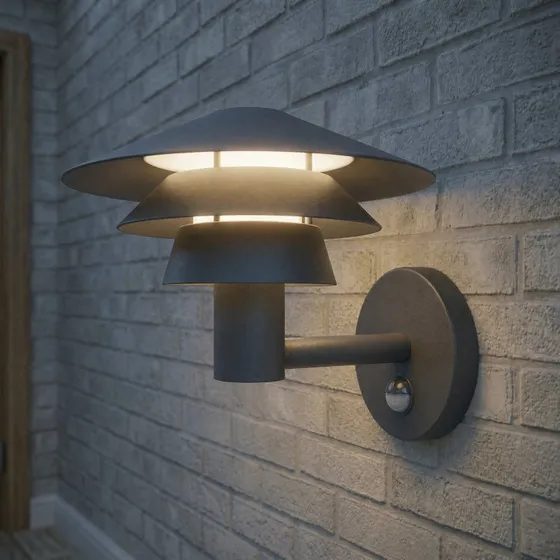 Lucande LED-Außenwandleuchte Montaro, Anthrazit, IP54, Sensor