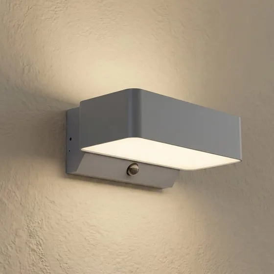 Lindby LED-Außenwandleuchte Fando, anthrazit, Sensor, IP44