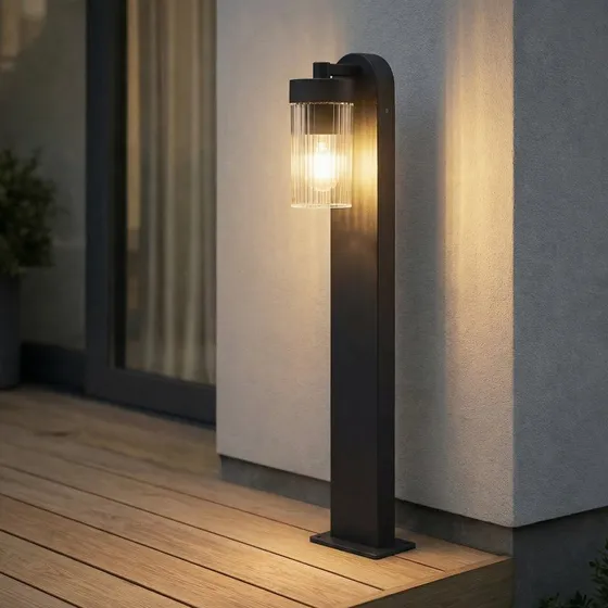 Lindby Wegeleuchte Kaliro, 60 cm, Anthrazit, IP54, E27
