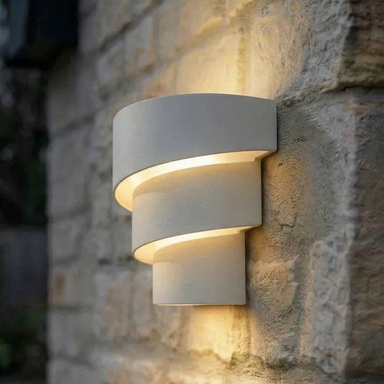 Lindby Valir LED-Außenwandleuchte, Weiß, 18 cm, IP54