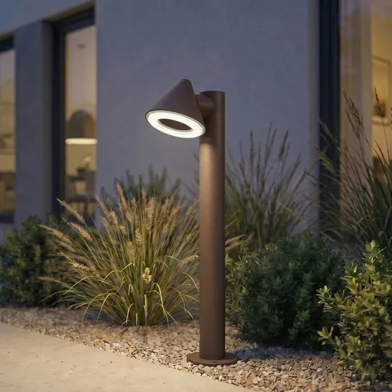 Lindby LED-Wegeleuchte Soran, braun, 60 cm, Metall, IP44