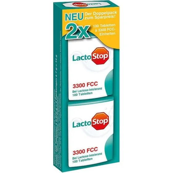 Lactostop 3.300 FCC Lactase Tabletten (2x100 Stück)