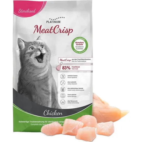 PLATINUM MeatCrisp Sterilized Huhn Trockenfutter, 3kg