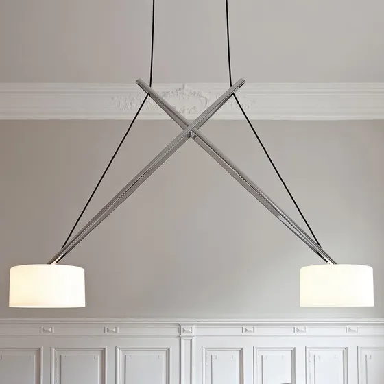 serien.lighting Twin LED-Pendelleuchte Chrome