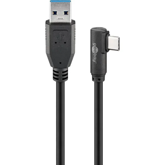 Goobay 66500 USB-C auf USB-A 90 0,5 m schwarz