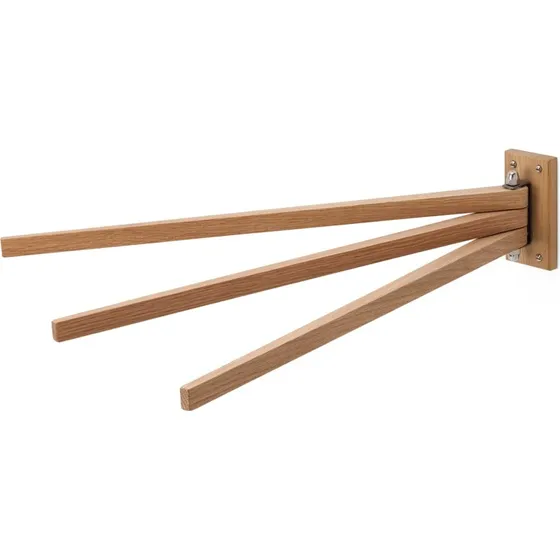 Eichenholz-Handtuchhalter dreiteilig, schwenkbar, aus Schweden