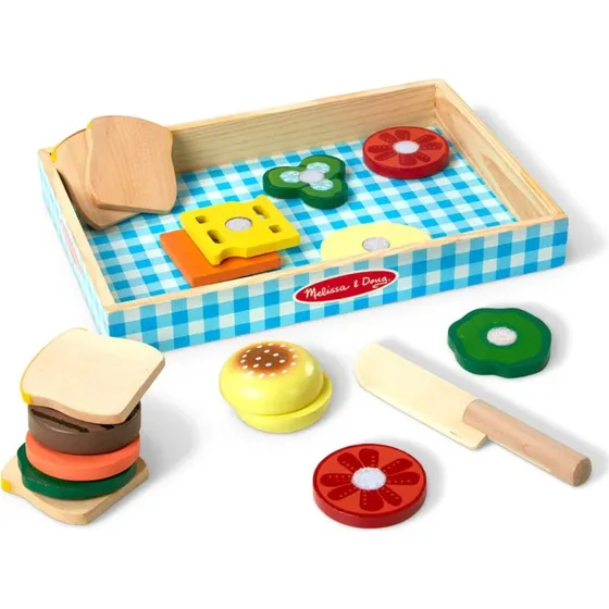 Melissa & Doug Holz-Sandwichbar mit 17 Teilen