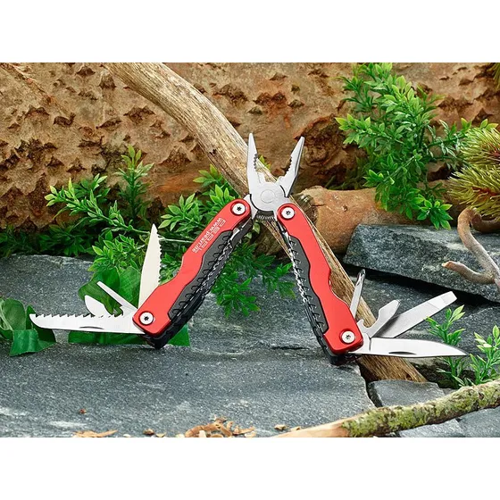 PEARL 12-in-1 Multitool mit Messer, Zange & Feile