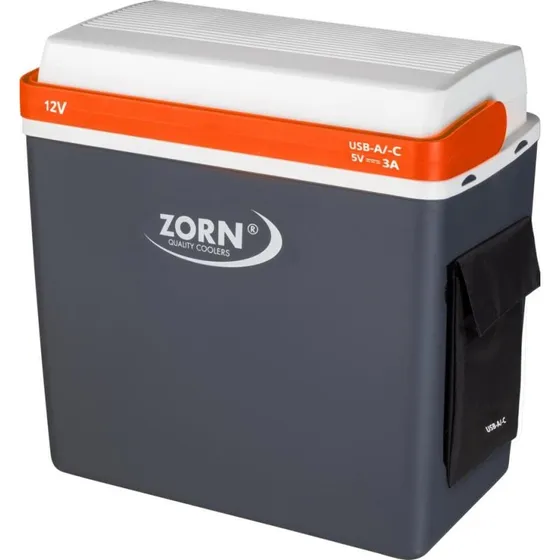 Zorn ZA24 Kühlbox 12V & USB 21,9 L grau/weiß/orange