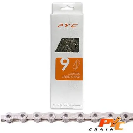 PYC Fahrradkette 9-fach 116 Glieder 1/2 x 11/128 Zoll silber