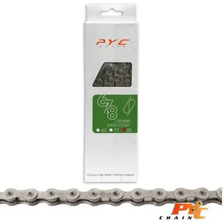 PYC Fahrradkette 8-fach 116 Glieder 3/32" Silber