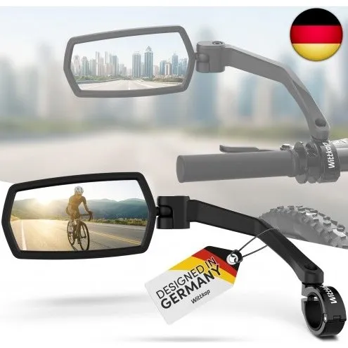 Wittkop Fahrradspiegel M, 360° drehbar, großes HD-Sichtfeld