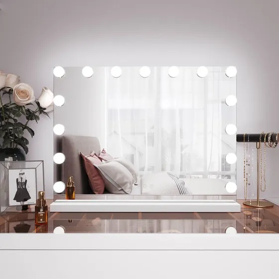 SONNI Hollywood Spiegel 15 LED Dimmbar mit Speicherfunktion