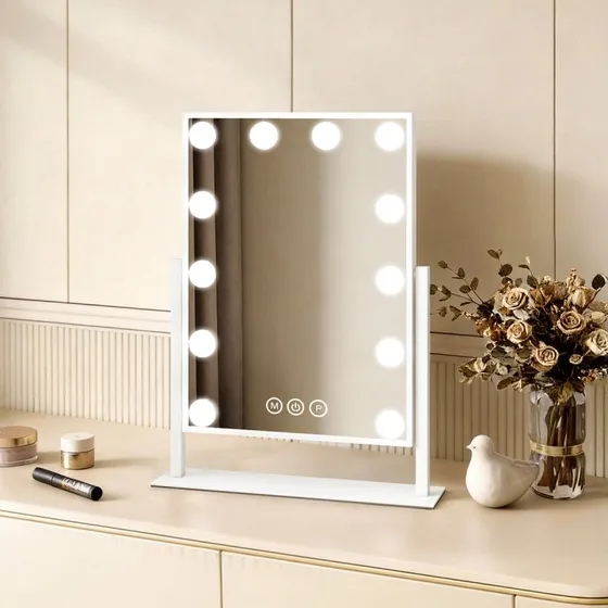 EMKE Hollywood Kosmetikspiegel 36,5x47,5 cm, 3 Lichtfarben, 7x Vergrerung