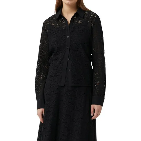 comma Hemdbluse aus Spitze, semitransparent, boxy Passform