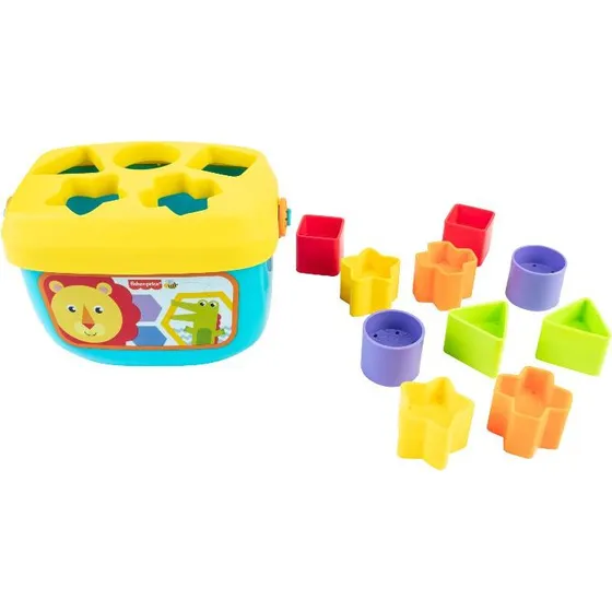 Fisher-Price Babys Erste Bausteine – 10 farbige Formblöcke mit Eimer