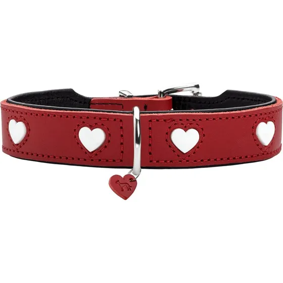 Hunter Halsband Love 37 rot-schwarz 30-34 cm