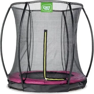 EXIT Silhouette Bodentrampolin ø183 cm mit Sicherheitsnetz rosa