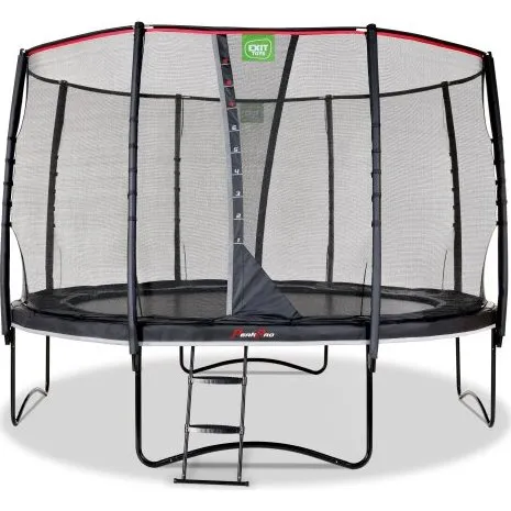 EXIT PeakPro Trampolin 366 cm schwarz mit Sicherheitsnetz und Leiter