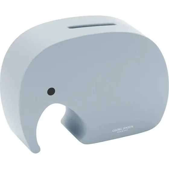 Georg Jensen Miniphant Spardose Graublau, Edelstahl