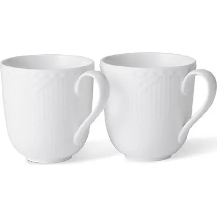 Royal Copenhagen Becher 37 cl, 2 Stück, Weiße Halbspitze