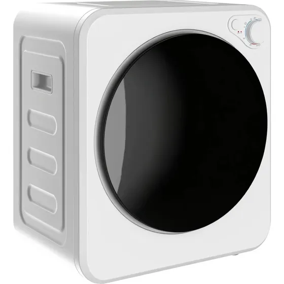 HOMCOM Mini-Wäschetrockner 4 kg, 60°C, Edelstahltrommel, Weiß