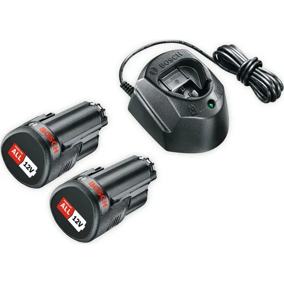 BOSCH Starter-Set 12V, 2x 1,5 Ah Akku + Ladegerät GAL 1210 CV