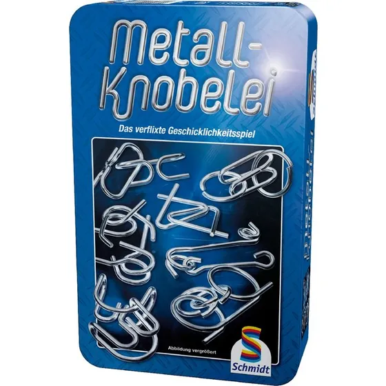 Schmidt Spiele Metall-Knobelei Duell, 12 Rätsel in Metalldose
