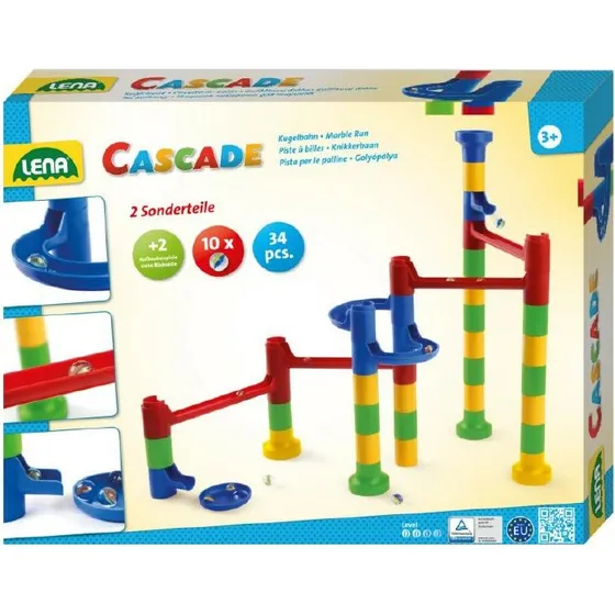LENA Cascade Kugelbahn Curve, 34 Elemente, ab 3 Jahren