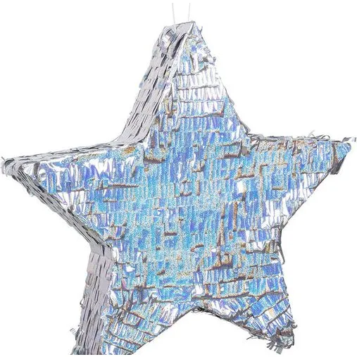 Stern Piñata Silber 44 cm – Party-Highlight zum Schlagen