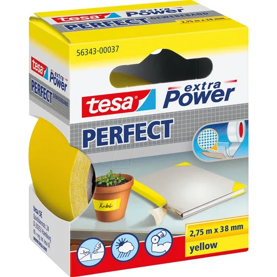 tesa Gewebeband extra Power Perfect gelb 2,75m x 38mm