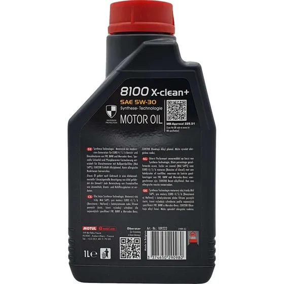 Motul 8100 X-Clean+ 5W-30 1L