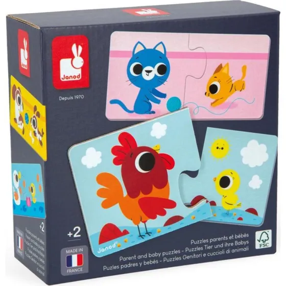 Janod Tiere und ihre Kinder Puzzle 24 Teile